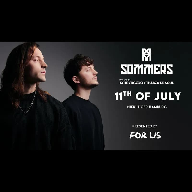 Flyer: Nikki Tiger Saturday presents FOR US Special Guest: Sommers (UK) & Kgzoo (RSA) Flyer: Nikki Tiger Saturday presents FOR US Special Guest: Sommers (UK) & Kgzoo (RSA)