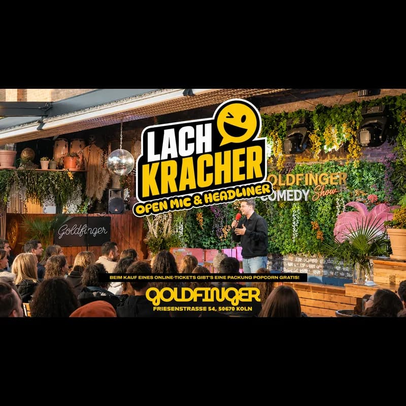 Flyer: LACHKRACHER – Open Mic & Headliner im Goldfinger! 😂 Flyer: LACHKRACHER – Open Mic & Headliner im Goldfinger! 😂
