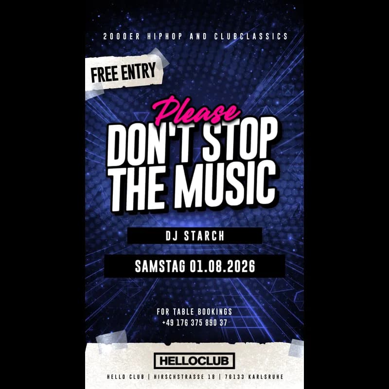 Flyer: Please Don't Stop The Music Flyer: Please Don't Stop The Music