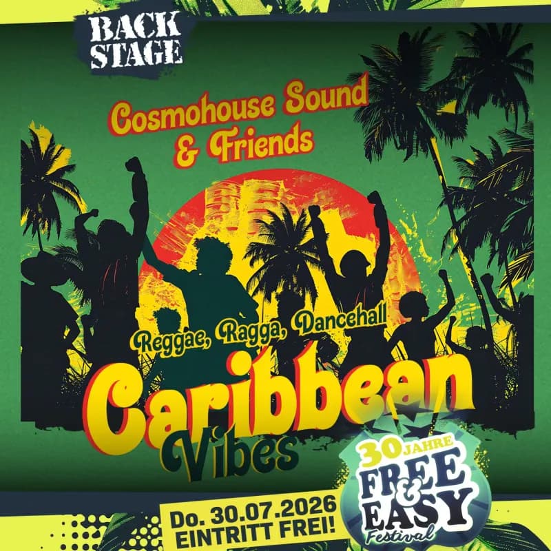 Flyer: CARIBBEAN VIBES mit COSMOHOUSE SOUND | free & easy 2026 party Flyer: CARIBBEAN VIBES mit COSMOHOUSE SOUND | free & easy 2026 party