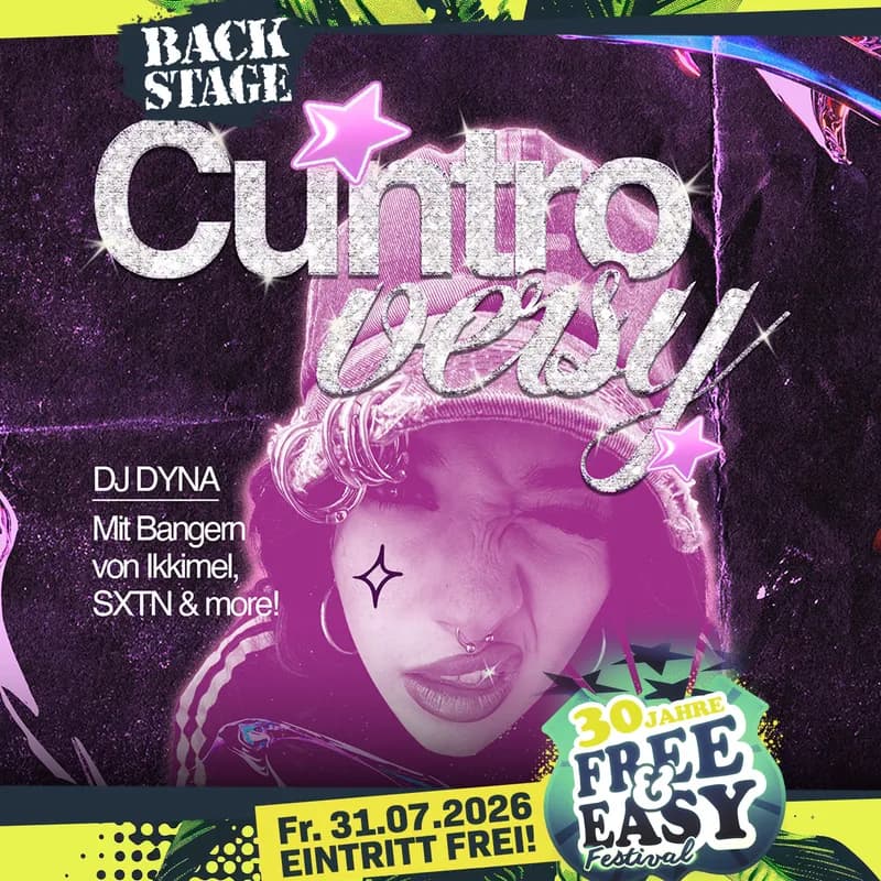 Flyer: CUNTROVERSY mit DJ DYNA | free & easy 2026 party Flyer: CUNTROVERSY mit DJ DYNA | free & easy 2026 party