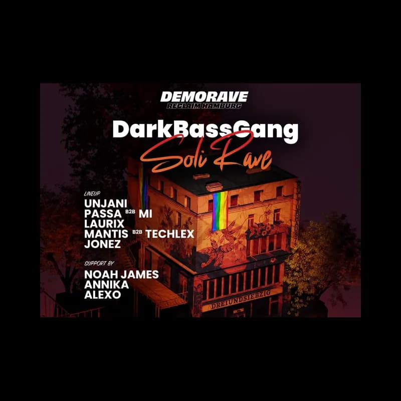 Flyer: DarkBassGang Solirave (Speedhouse / Groove / Trance) Flyer: DarkBassGang Solirave (Speedhouse / Groove / Trance)